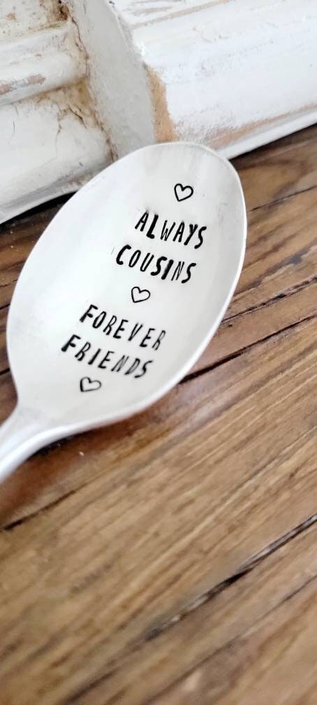 Vintage Silver Plated Soup Spoon,Always cousins forever friends,gift for cousin,cousins and friends,unique gift for cousin,vinage gift