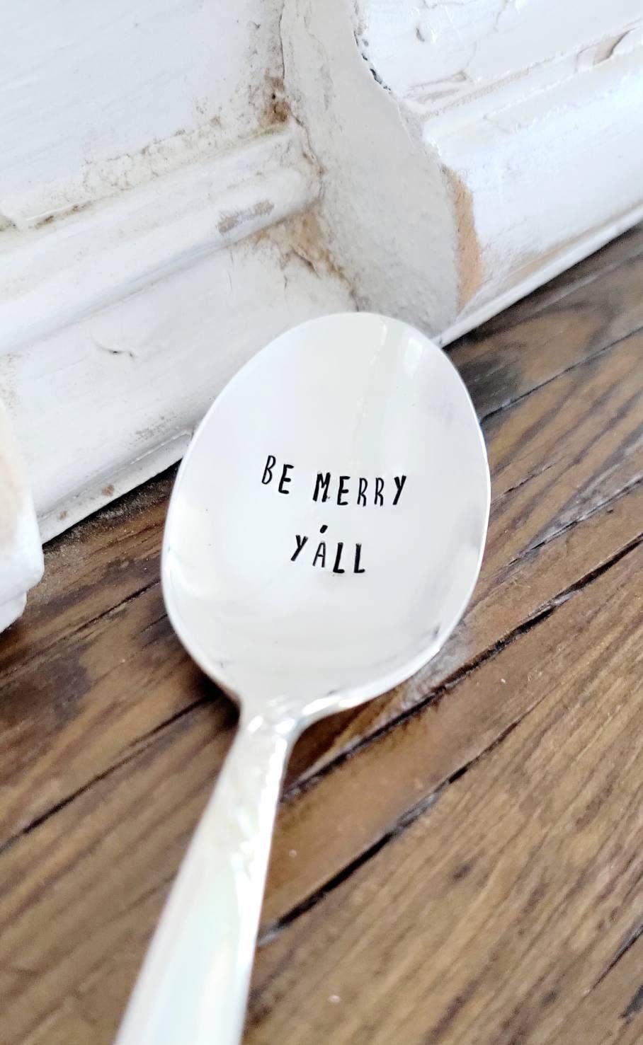 Be Merry Y'all Vintage Silver Plated Soup Spoon,fun Christimas gift,unique Christmas gift,custom Christimas gift,personalized Christimas