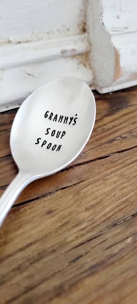 Customized Soup Spoon,vintage, create a one of a kind gift for your loved one, gift that keeps on giving,gift for mom,gift for dad