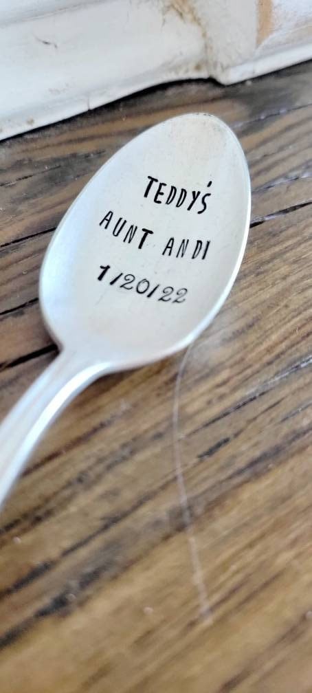 personalized vintage silver plated teaspoon,customized spoon. will be placed in a felt bag along with a free waterproof sticker