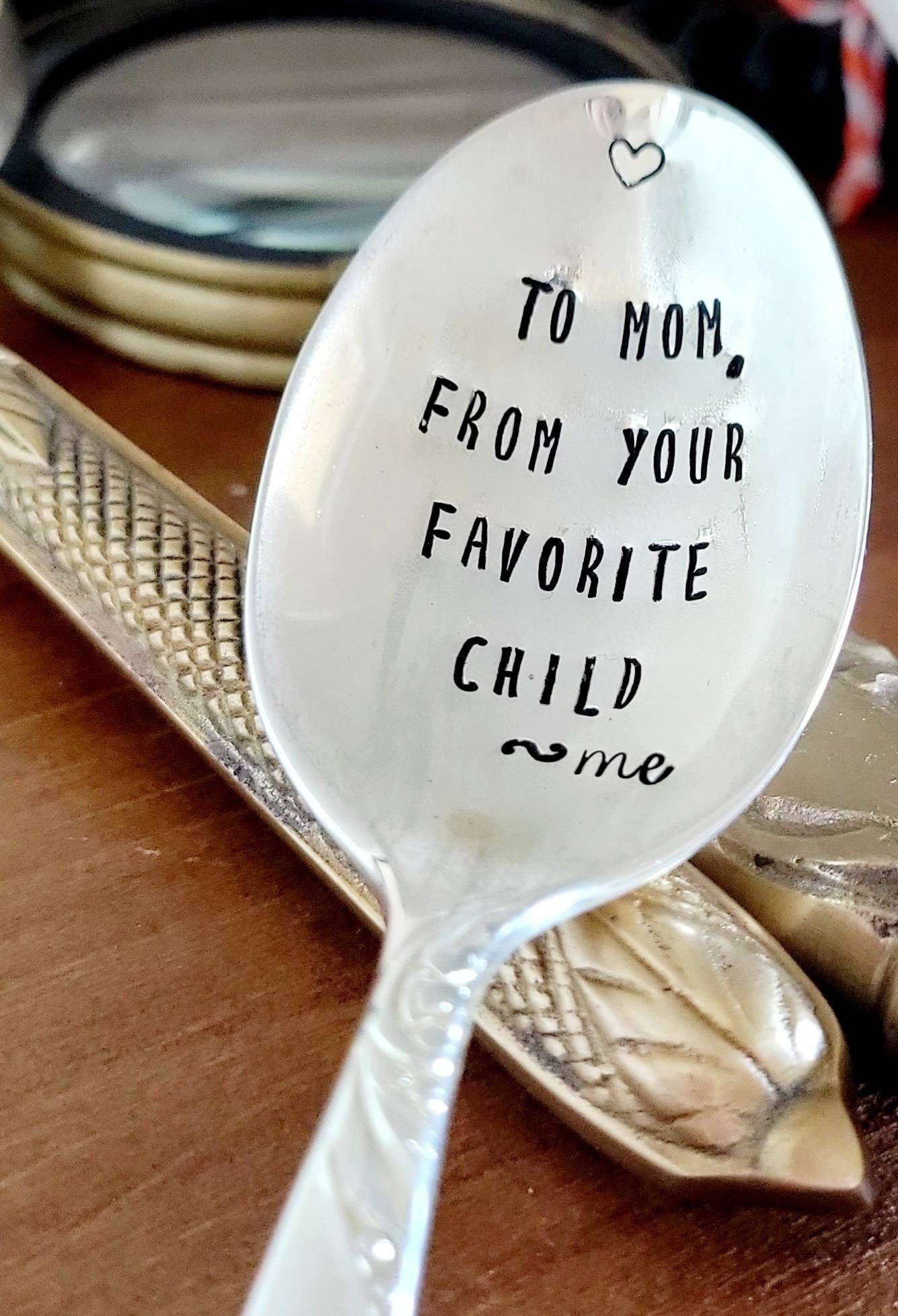 to mom from your favorite child,cute gift for mom,to mom from child gift,coffee spoon for mom,birthday gift for mom,favorite child gift,favorite child gift for mom