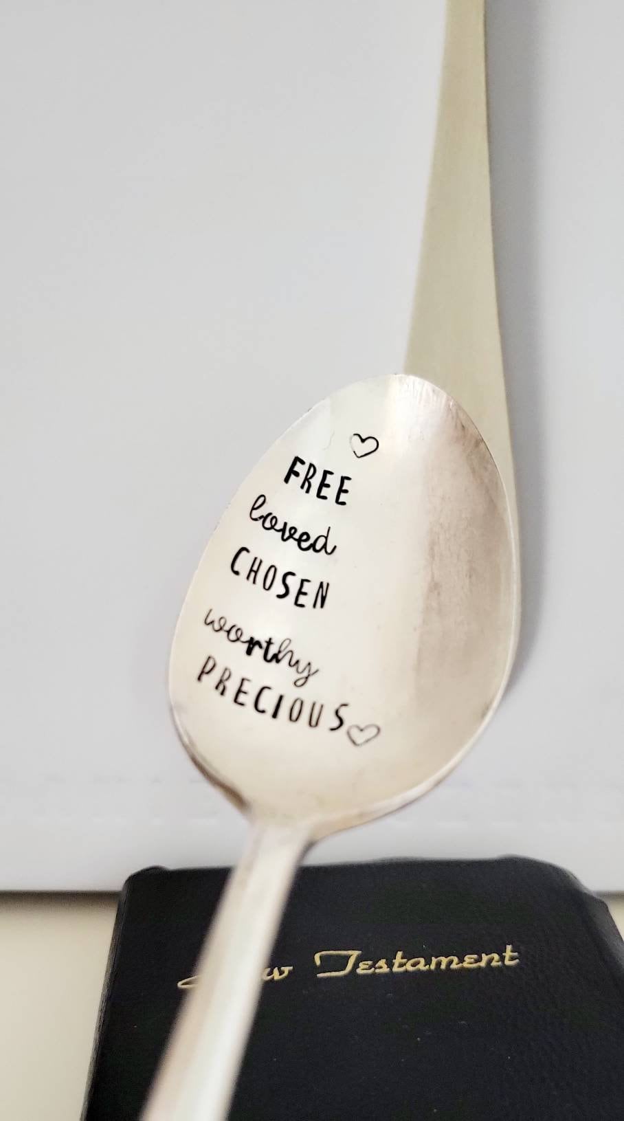 Vintage Silver Plated Spoon,Faith Based gift,gift for friend,you are loved gift,God loves you,you are chosen,you are worthy,you are precious