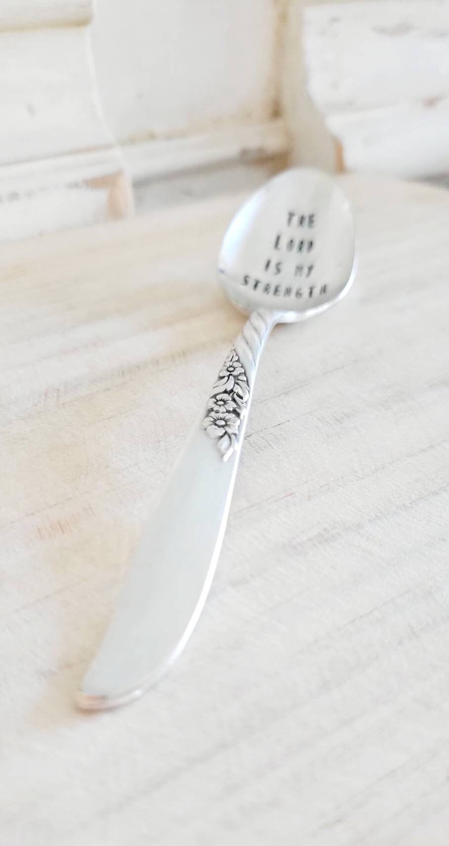 The Lord Is My Strength Vintage Teaspoon,gift for friend, gift of encouragement,faith based gift,gift for mom,gift for daughter,gift for him