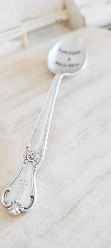 Forever & Always Handstamped Teaspoon, Gift for husband, gift for wife, gift for spouse, Anniversary Gift, Gift for girlfriend, gift for boy