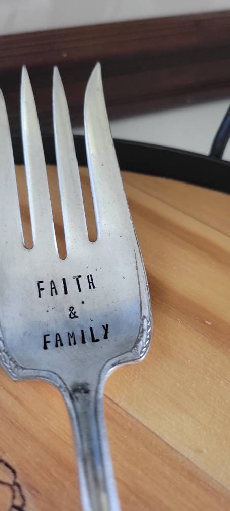 Vintage Serving Fork,Silver Plated Stamped Fork,Gift for hostess,hostess gift,faith and family,faith gift,faith based gift,Christian gift