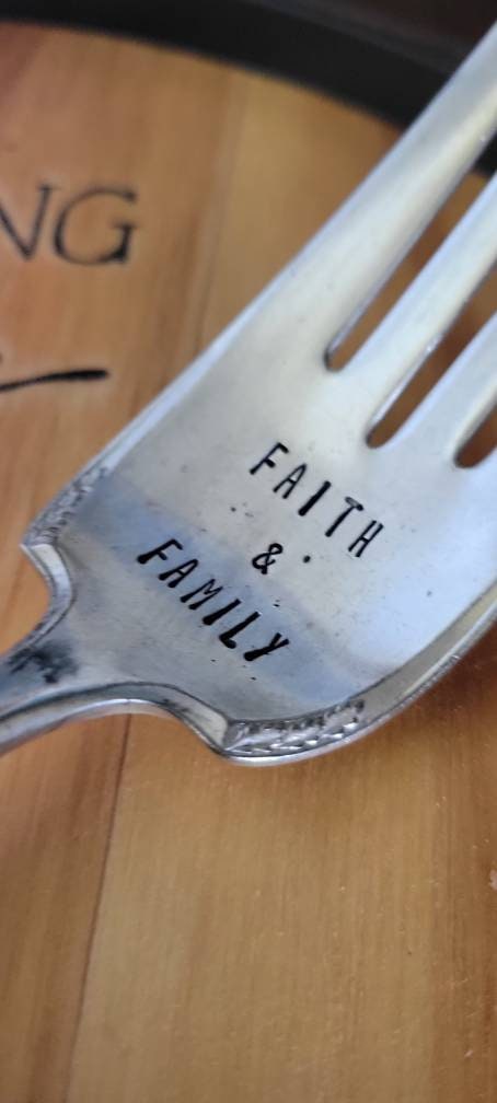 Vintage Serving Fork,Silver Plated Stamped Fork,Gift for hostess,hostess gift,faith and family,faith gift,faith based gift,Christian gift