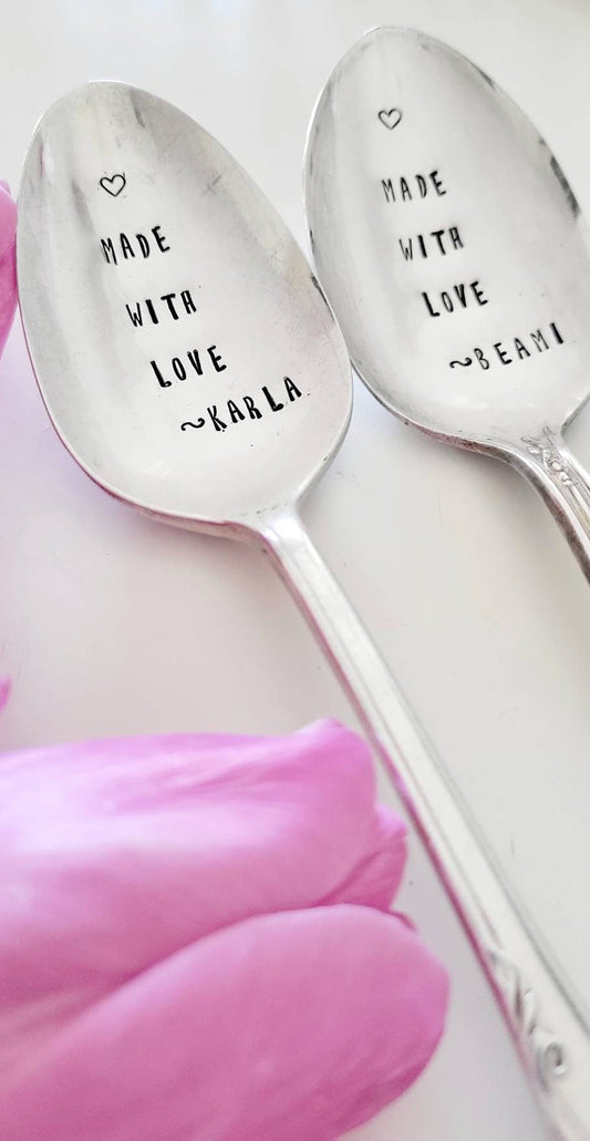 Vintage Silver Plated Serving Spoon,Made With Love, Customized Gift for Grandmother,nanny,granny,grandma,mimi,nana,mom,mothers day gift