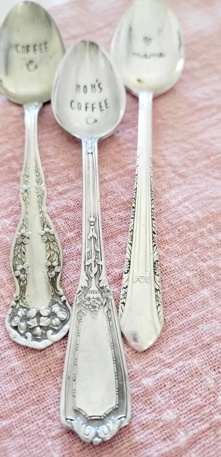 Set of 3 silver plated vintage spoons,mom spoons, vintage coffee spoons,vintage tea spoons, tea gift,coffee gift,coffee lover gift,tea lover