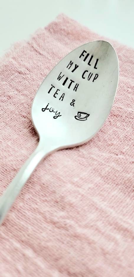 Vintage Silver Plated Teaspoon,Unique gift idea,mothers day gift,tea lover,tea gift,tea gift box.fill my cup with joy,joy gift, joyful,