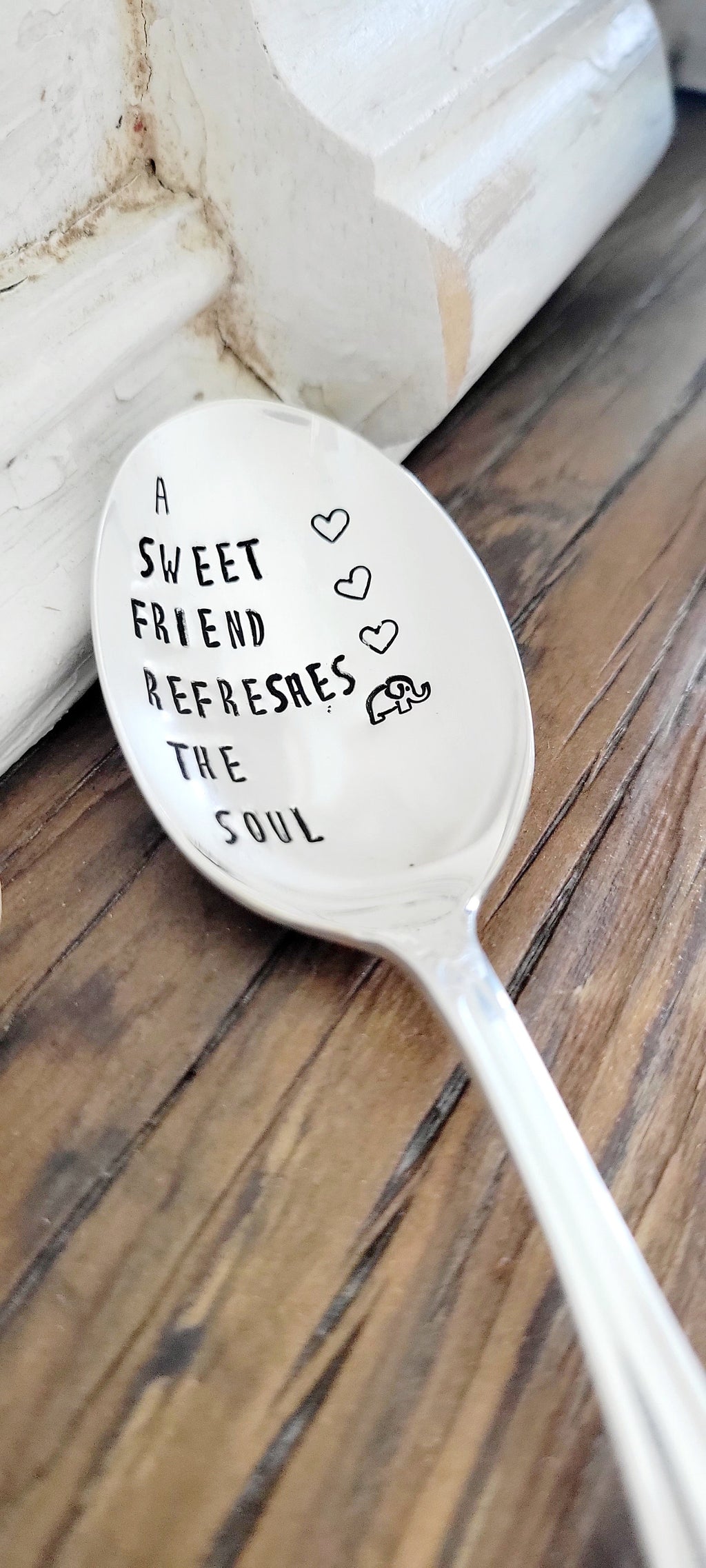 Vintage Silver Plated Spoon,A sweet friend refreshes the soul,gift for bestie,girlfriends birthday,gift for girlfriends,friend to friend