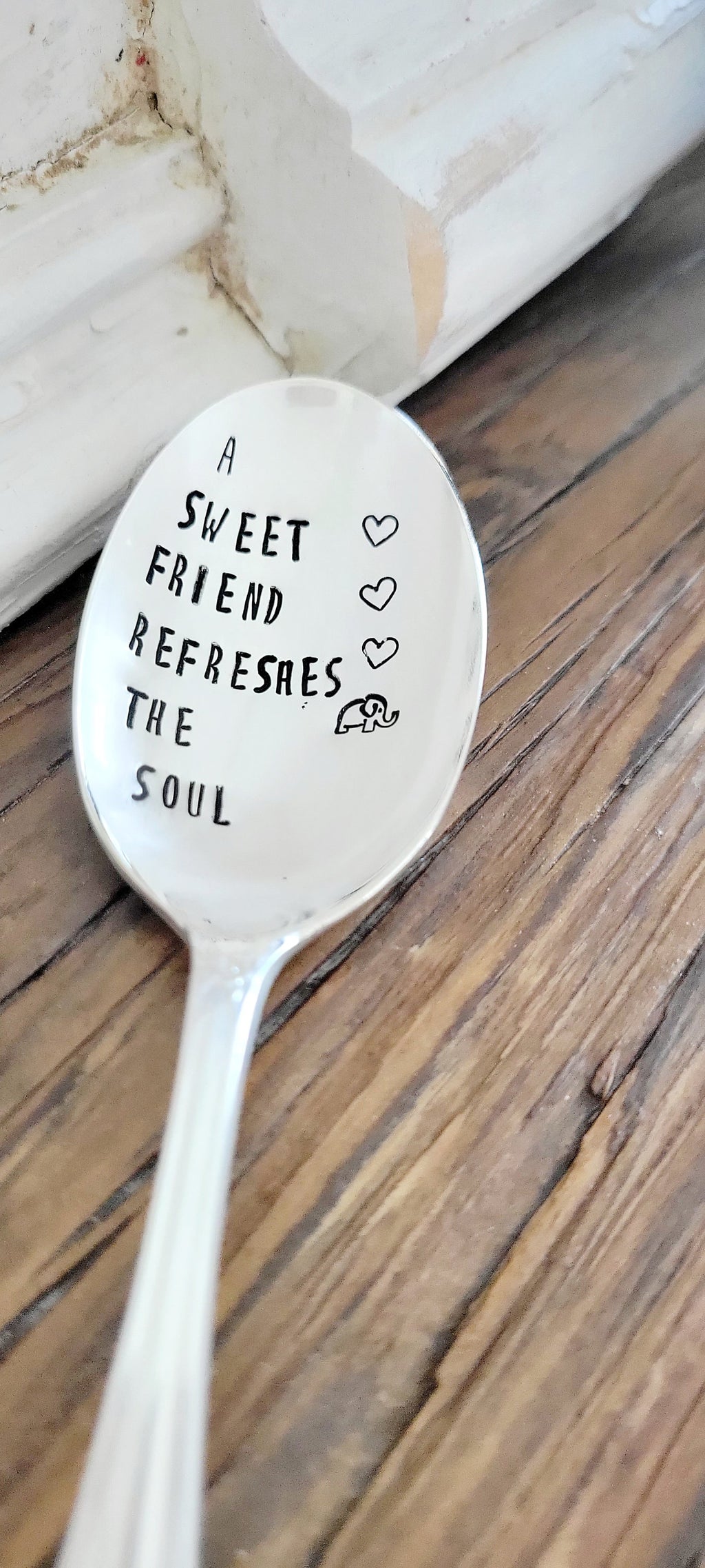 Vintage Silver Plated Spoon,A sweet friend refreshes the soul,gift for bestie,girlfriends birthday,gift for girlfriends,friend to friend