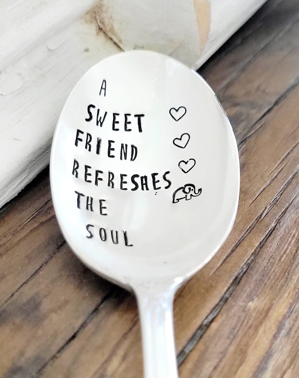 Vintage Silver Plated Spoon,A sweet friend refreshes the soul,gift for bestie,girlfriends birthday,gift for girlfriends,friend to friend