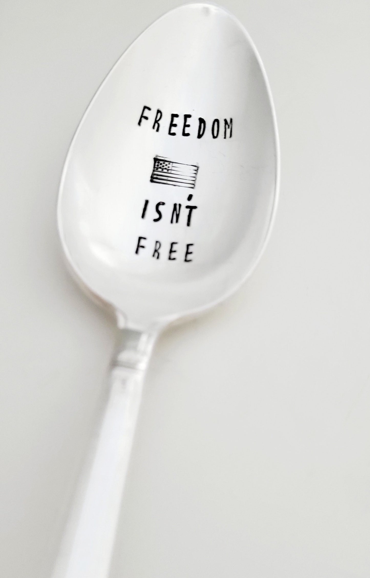 Vintage Set of silver plated spoons,USA,Freedom isn't Free,God bless the USA,patriotic gift,gift for military,military gift,gift for service