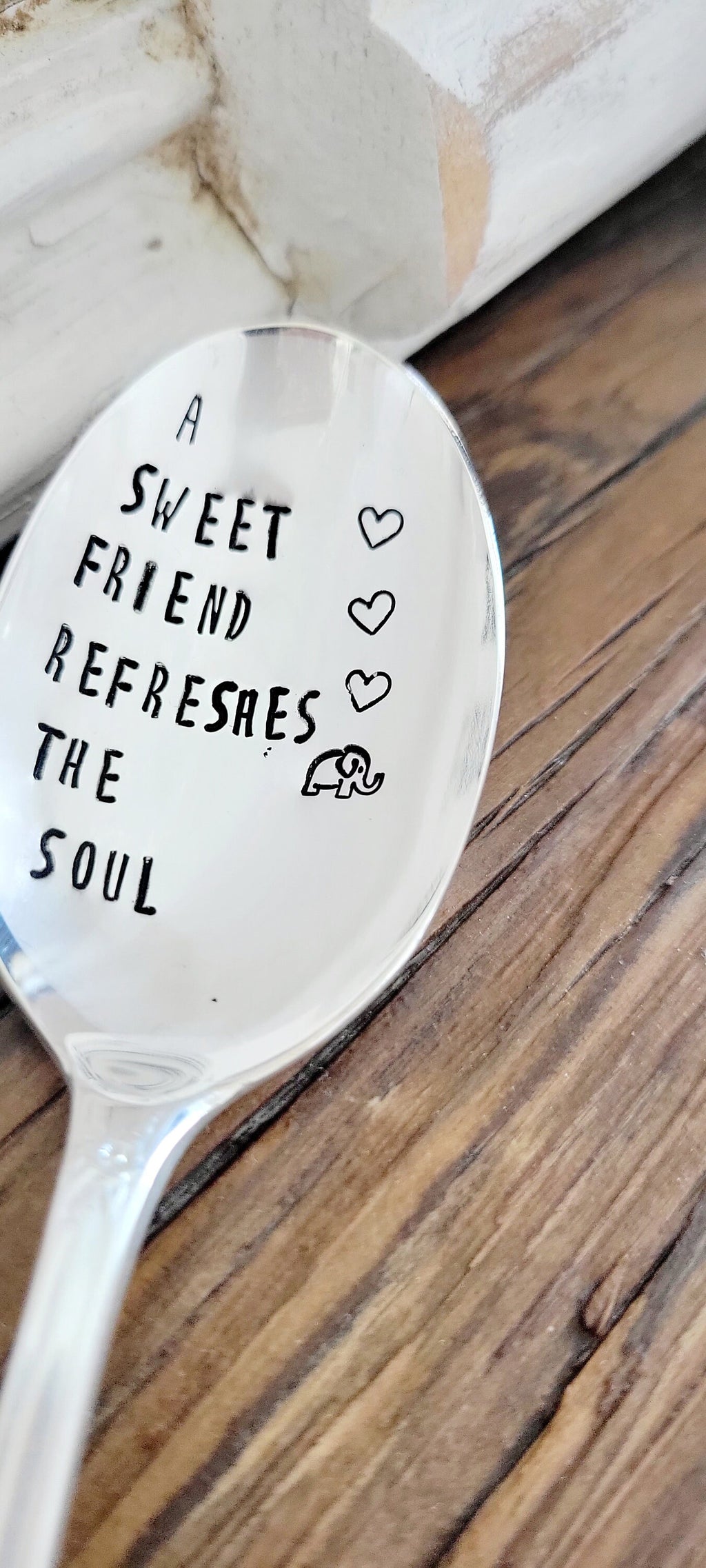 Vintage Silver Plated Spoon,A sweet friend refreshes the soul,gift for bestie,girlfriends birthday,gift for girlfriends,friend to friend