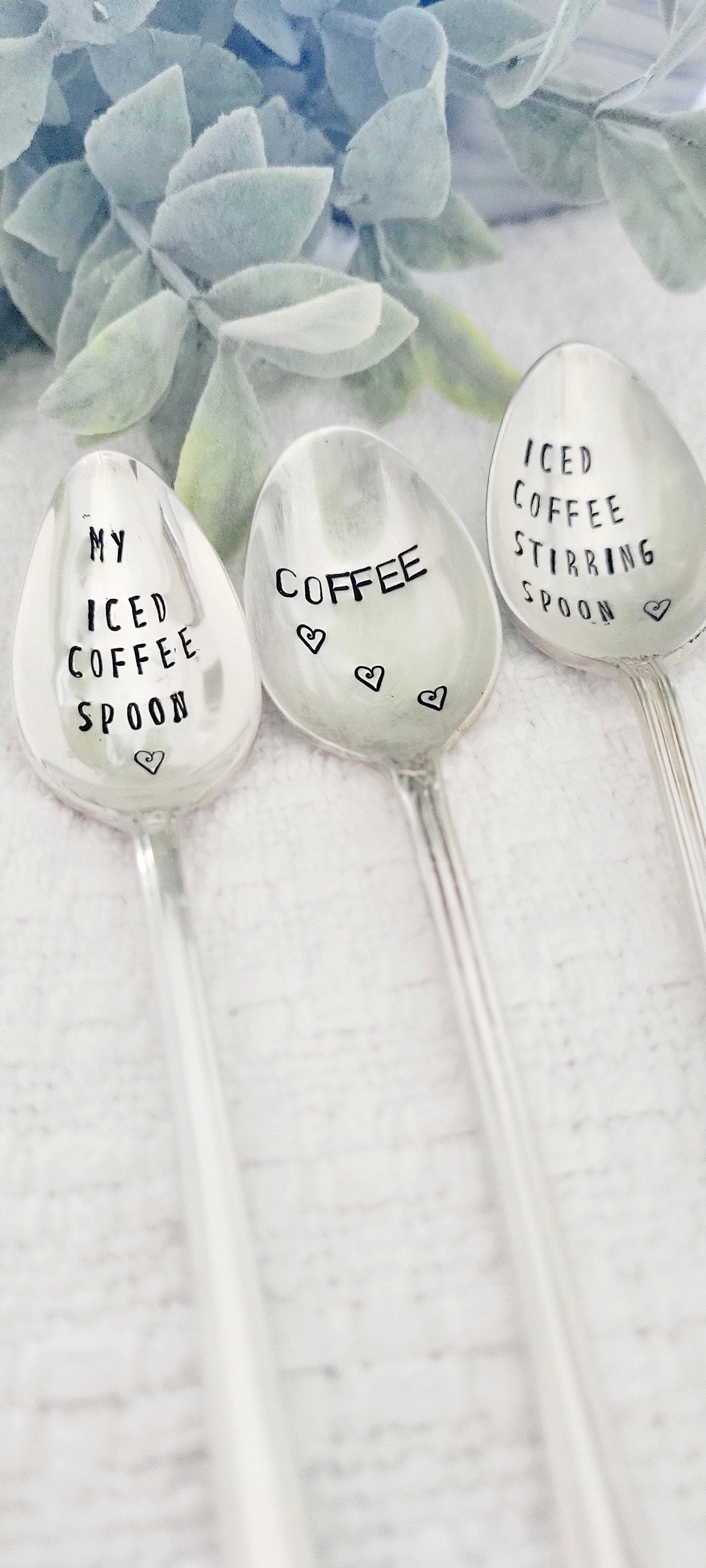 iced coffee spoon,coffee gift,iced coffee stirring spoon,vintage spoons,teacher gift,gift for mom,mothers day gift,gift for mom,gift for wife,coffee gift for daughter,gift for husband,gift for dad,gift for aunt,gift for step mom