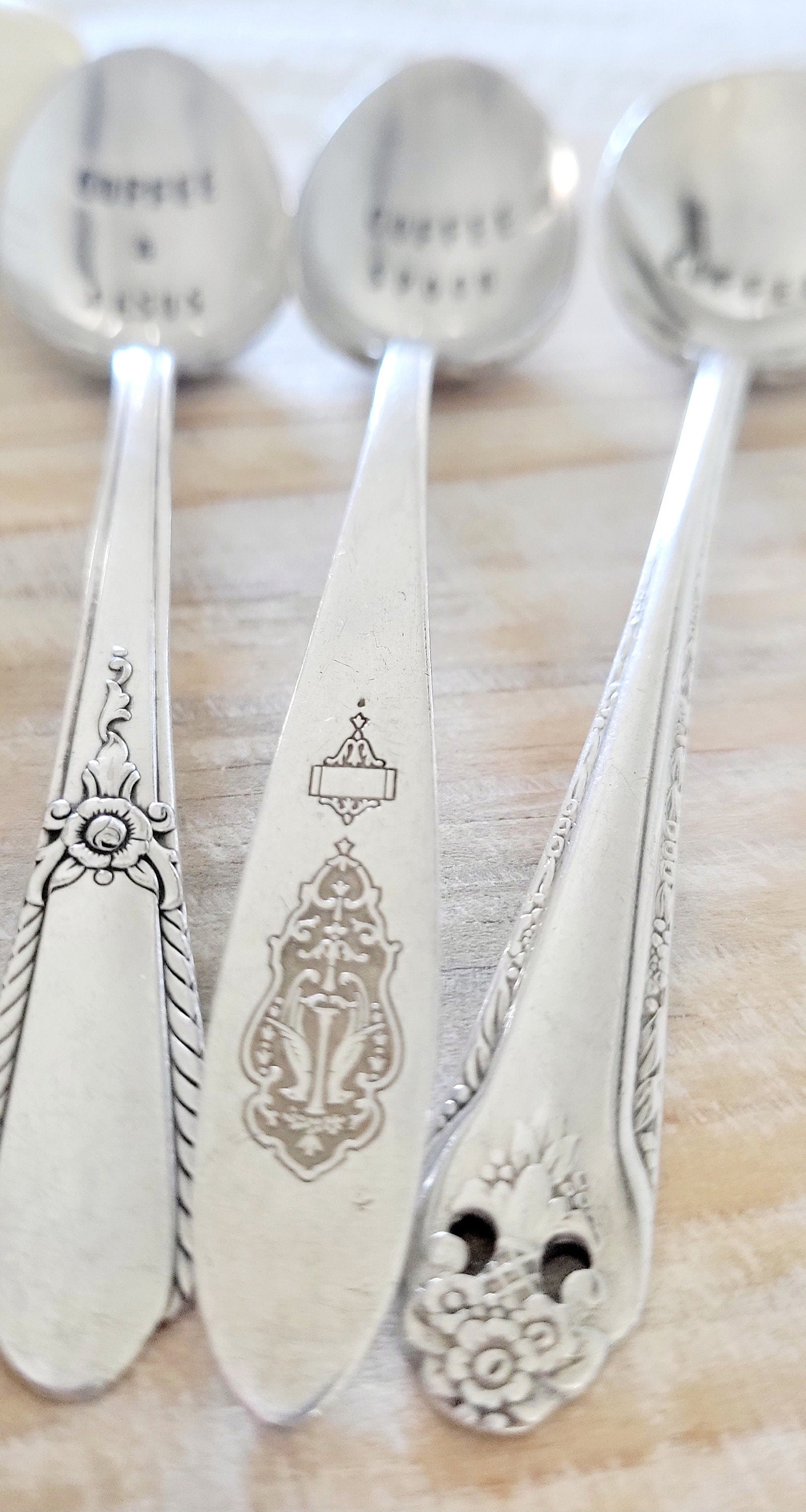 Set of 3 silver plated vintage teaspoons, coffee spoons, vintage coffee spoons, customized spoons, coffee gift,coffee gift, personalized