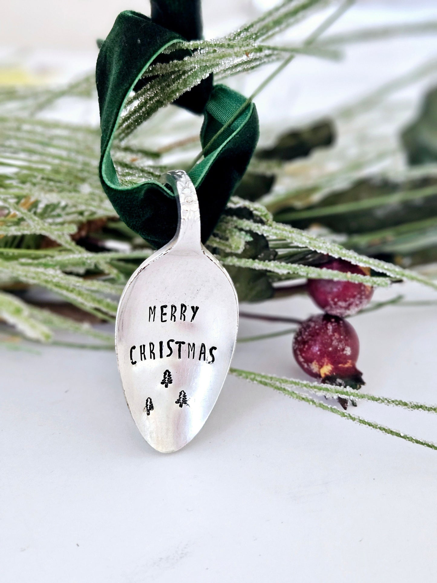 Custom Christmas Ornament,vintage spoon ornament,vintage personalized ornament,ornament for first christmas,babys first christmas,our first