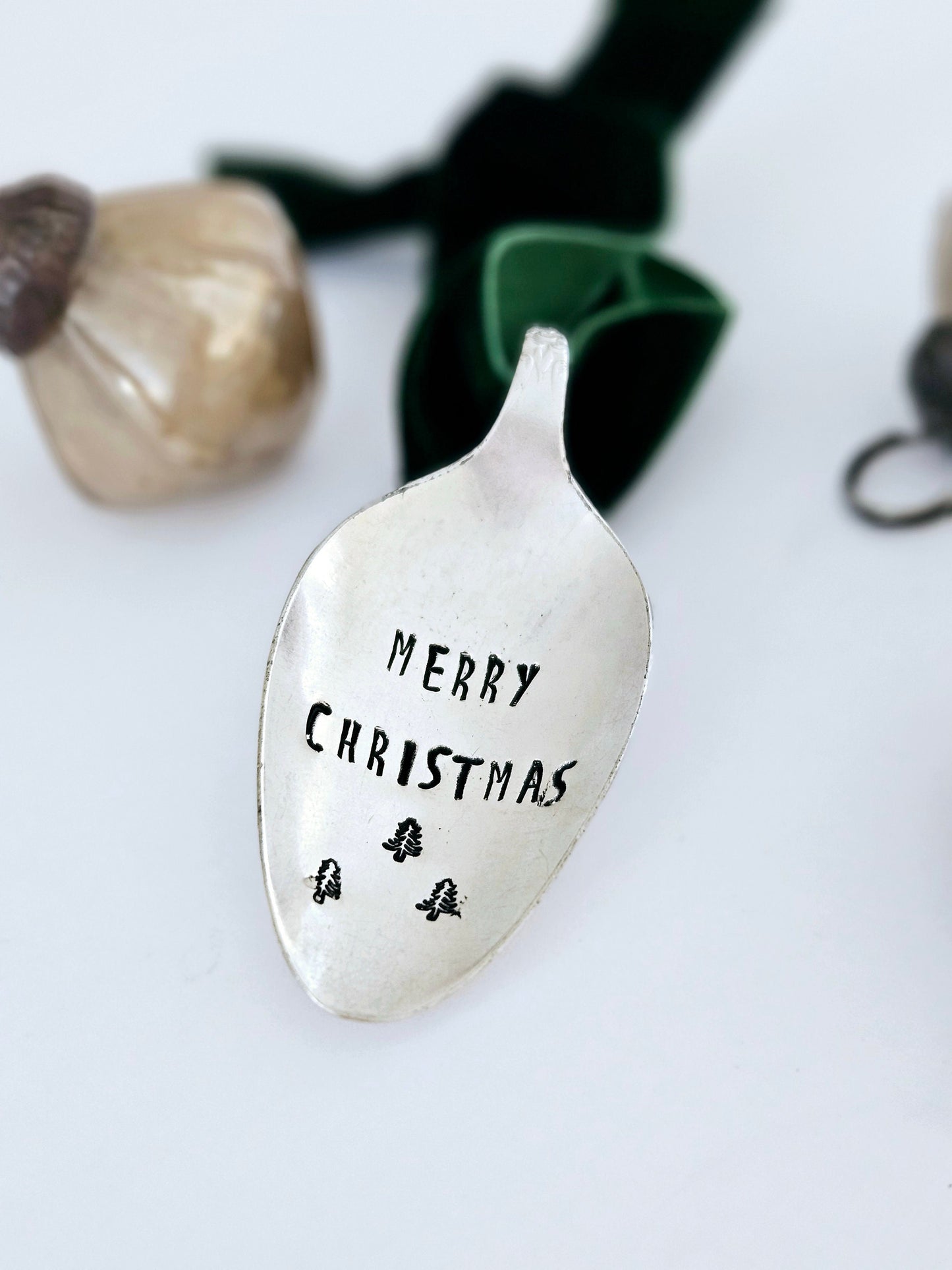 Custom Christmas Ornament,vintage spoon ornament,vintage personalized ornament,ornament for first christmas,babys first christmas,our first