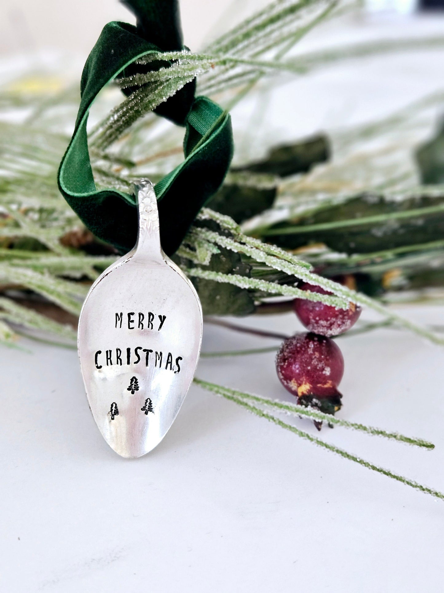 Custom Christmas Ornament,vintage spoon ornament,vintage personalized ornament,ornament for first christmas,babys first christmas,our first