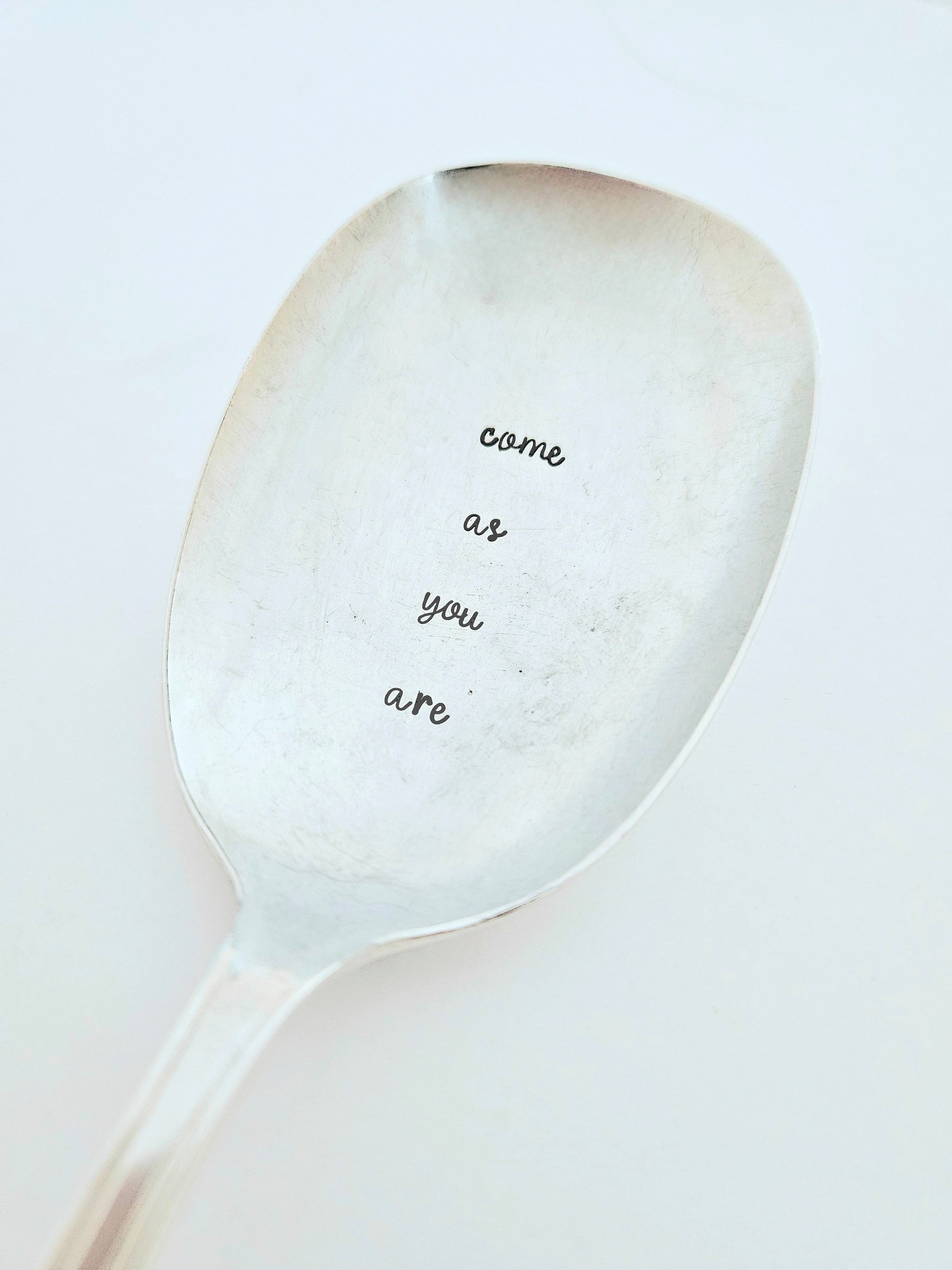 Come As You Are Vintage Silver Plated Casserole Spoon,Hostess gift,gift for mom, gift for mother in law, gift for grandmother,gift for her