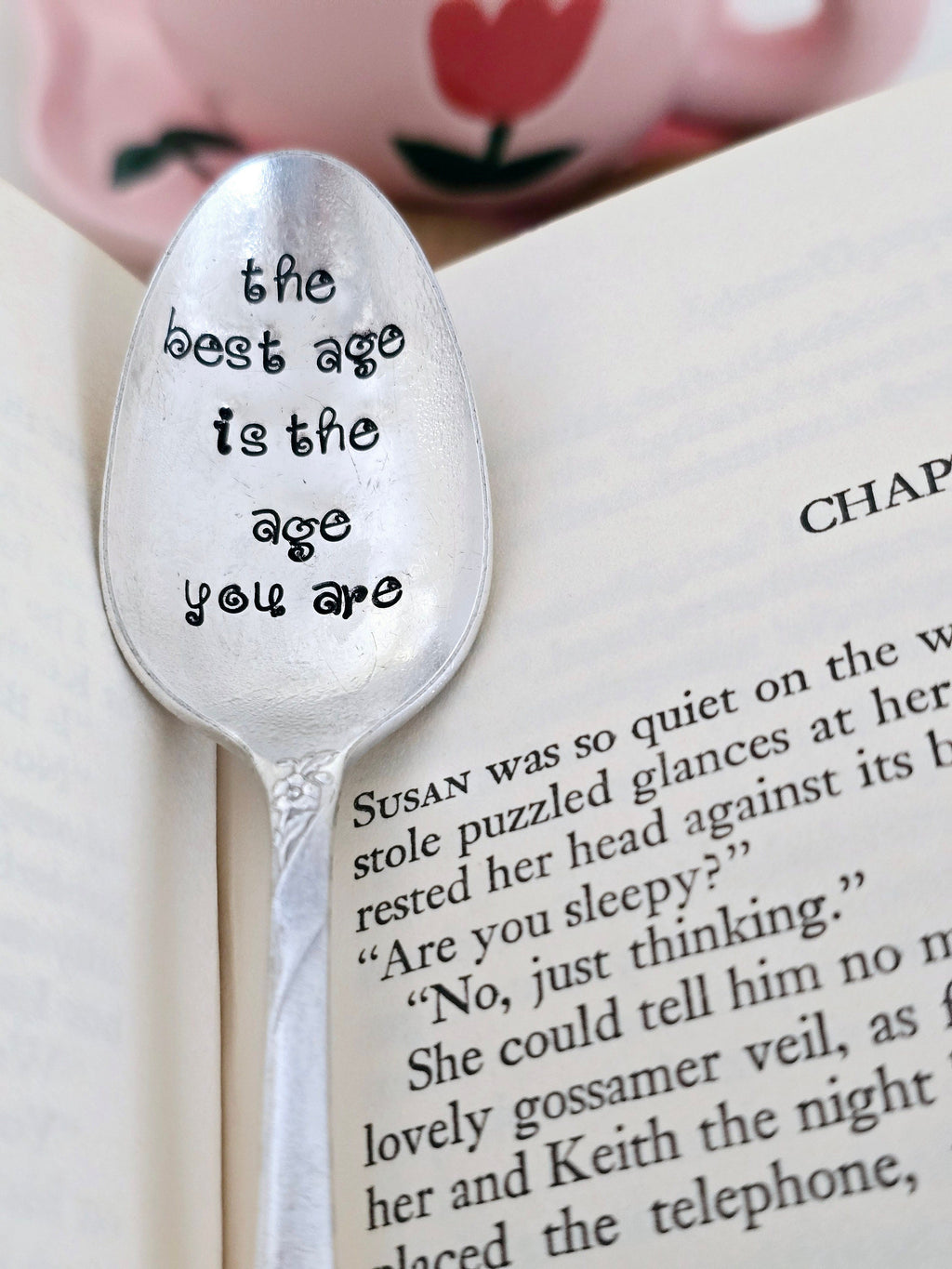 Handstamped Vintage Silver Plated Teaspoon, birthday spoon, gift for friend, gift for father, gift for mother,birthday gift,birthday spoon