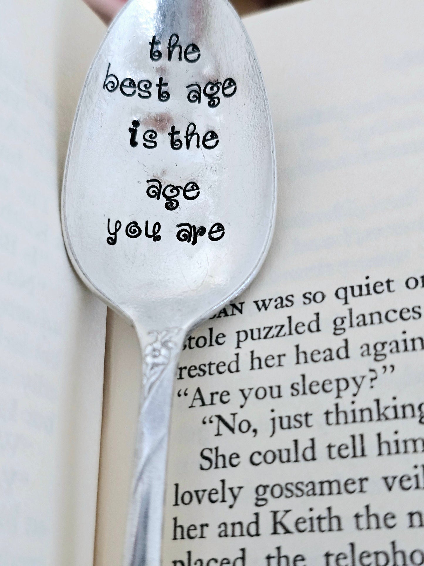 Handstamped Vintage Silver Plated Teaspoon, birthday spoon, gift for friend, gift for father, gift for mother,birthday gift,birthday spoon