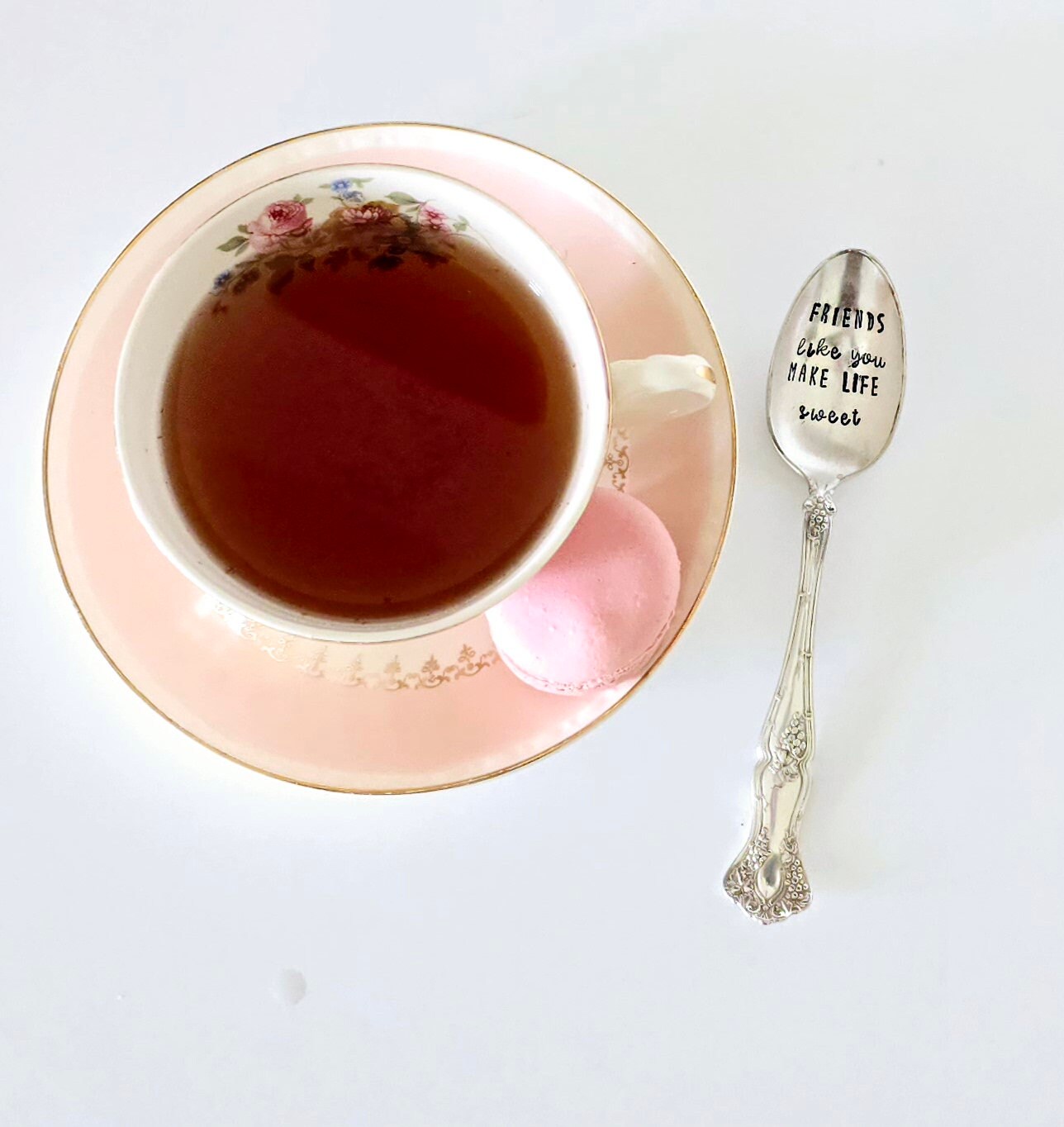 Vintage Silver Plated Teaspoon, friends like you make life sweet