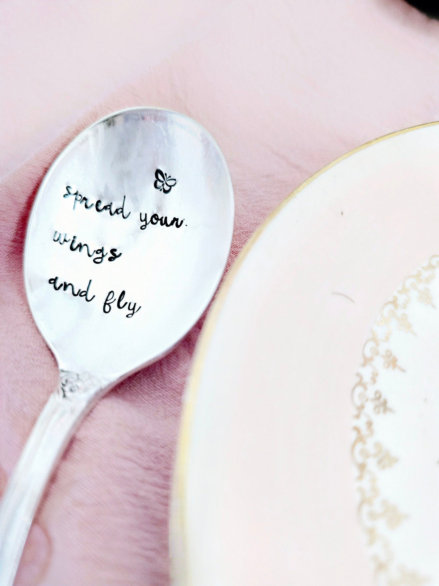 Spread Your Wings And Fly Silver Plated Vintage Spoon,Coffee Spoon,Personalized Gift,Gift for Wife,Gift for Husband, Best Friend