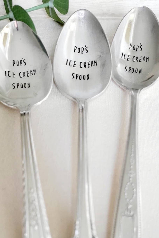 pops ice cream spoon,gift for pop,fathers day gift,gift for dad,gift for grandfather,ice cream spoon,gift for husband