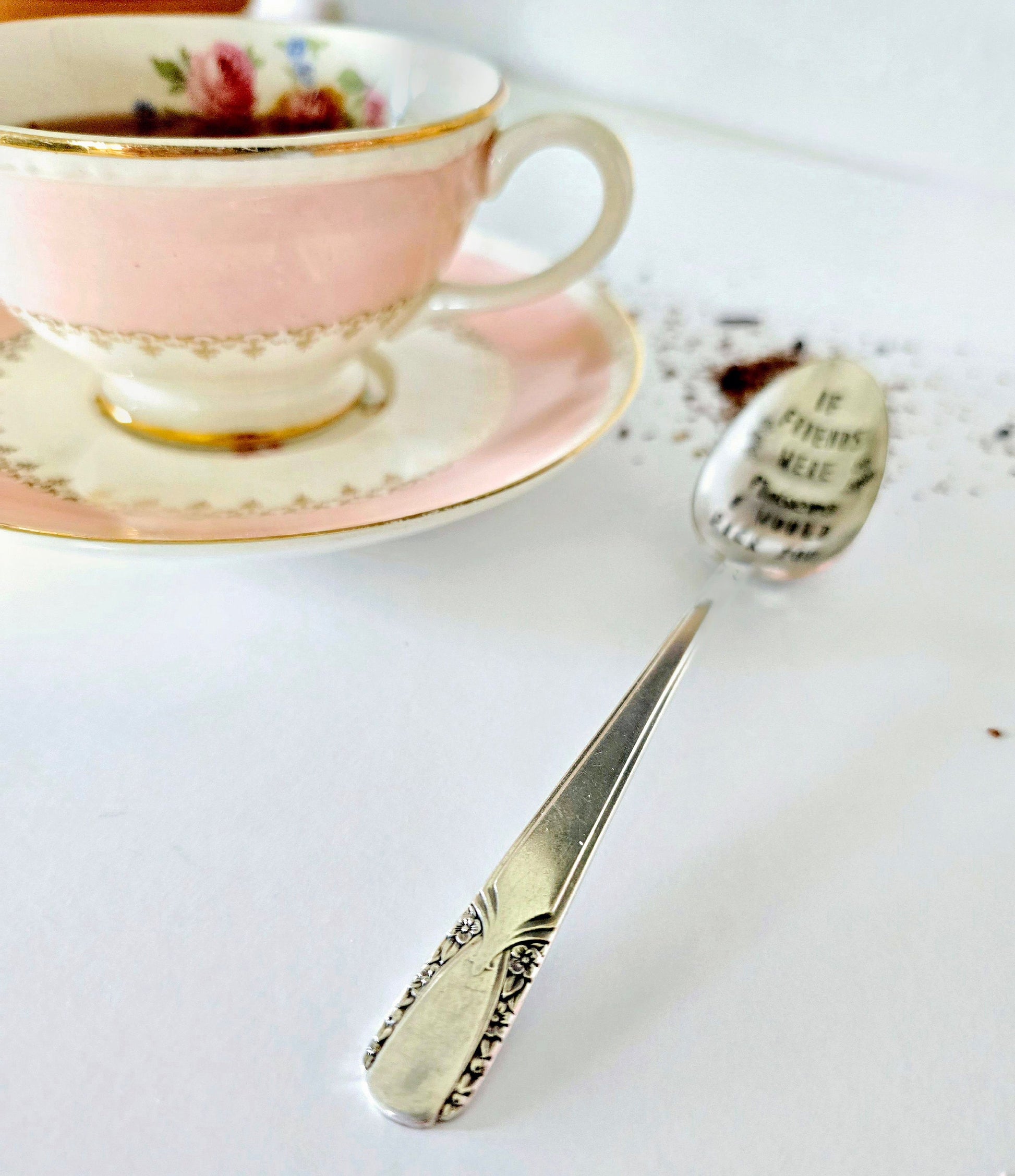 Vintage Silver Plated Teaspoon, if friends were flowers, I'd pick you