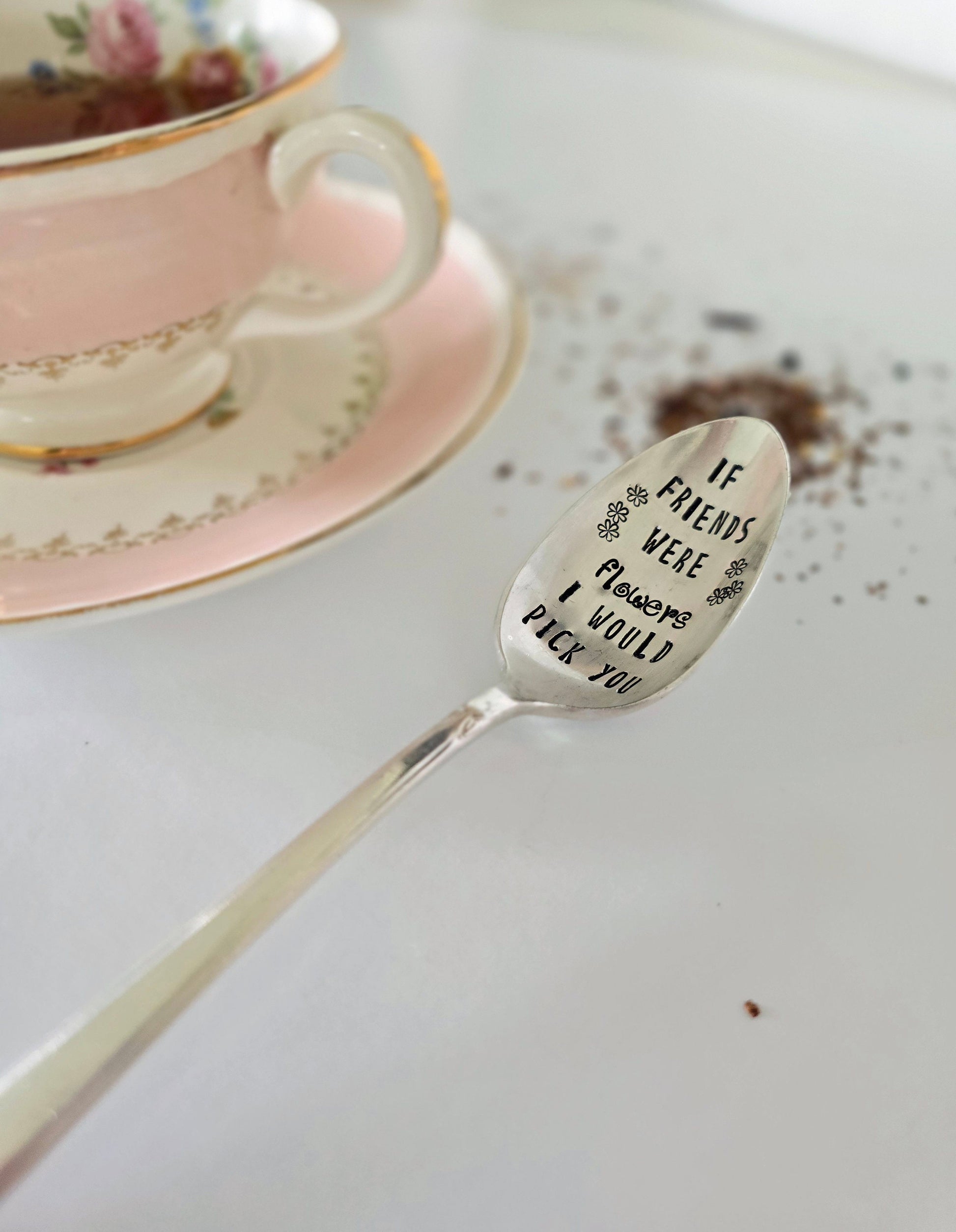 Vintage Silver Plated Teaspoon, if friends were flowers, I'd pick you