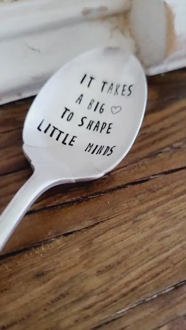 It Takes A Big Heart To Shape Little Minds Vintage Soup Spoon,Gift for teacher,gift for church worker,gift for youth leader,gift for princip