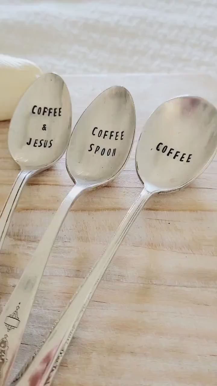 Set of 3 silver plated vintage teaspoons, coffee spoons, vintage coffee spoons, customized spoons, coffee gift,coffee gift, personalized