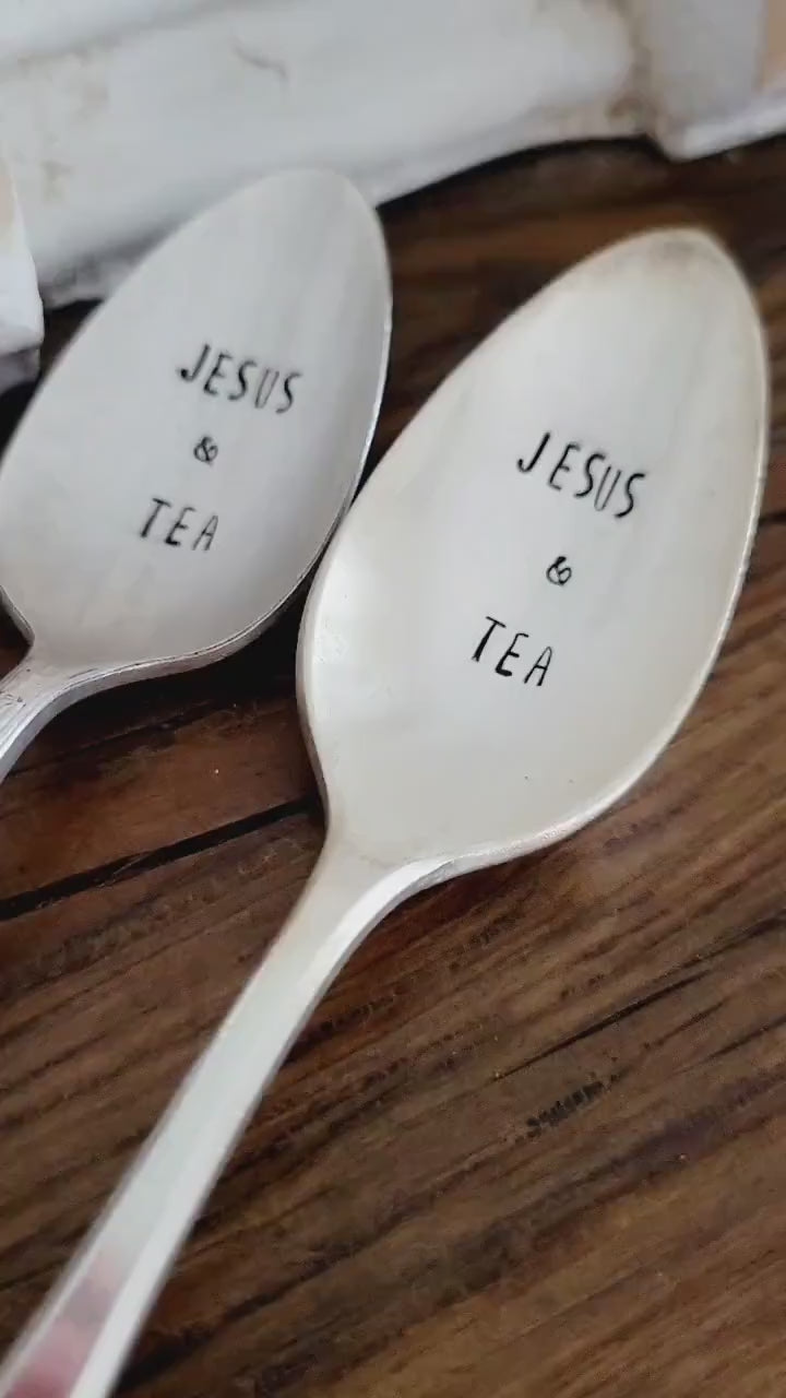 Vintage Silver Plated Teaspoon,Jesus and tea,gift for faith,gift for tea lover,gift for mom,gift for daughter.gift for girlfriend