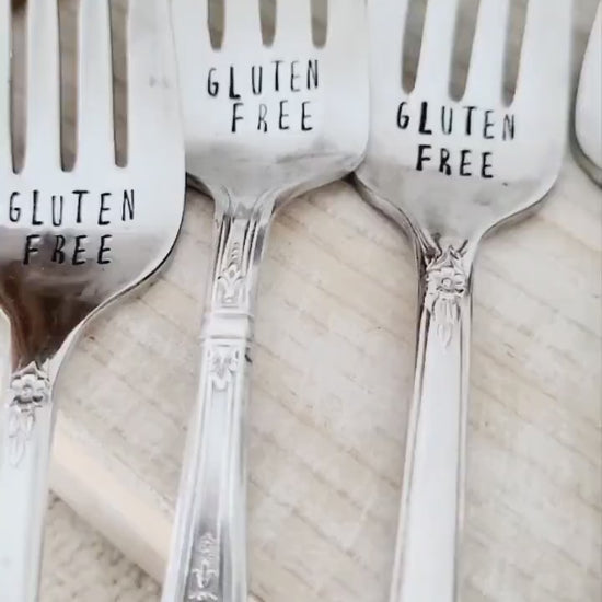 Gluten Free Fork,Vintage Silver Plated Fork,Meaningful gift for gluten free,cheer up gift for gluten free,personalized gluten free fork