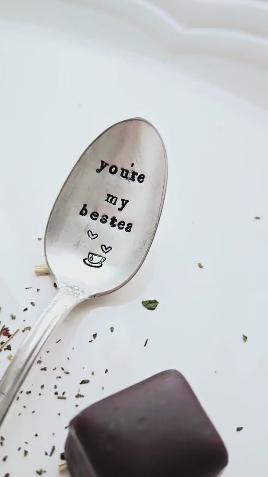 You're my bestea vintage silver plated teaspoon,gift for mom,gift for daughter, missing you,gift for her,gift for wife