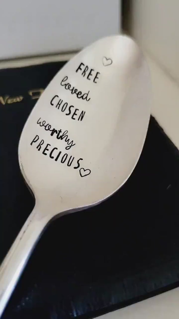 Vintage Silver Plated Spoon,Faith Based gift,gift for friend,you are loved gift,God loves you,you are chosen,you are worthy,you are precious
