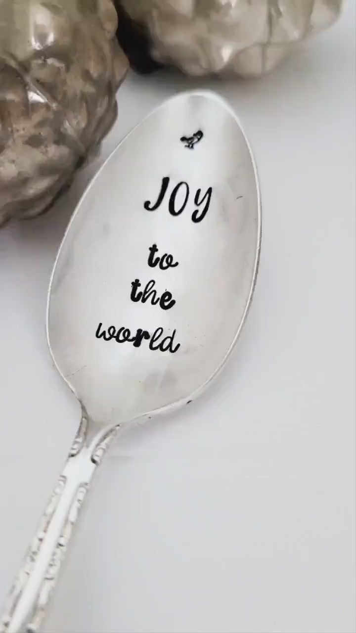 Vintage Silver Plated  Teaspoon,Joy to the world,Christmas spoon,unique Christimas gift,unique gift idea,hostess gift,gift for mom,gift idea