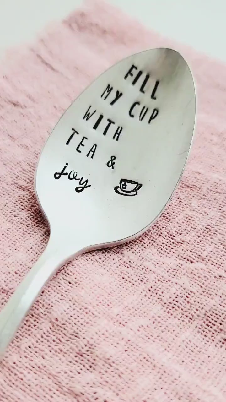 Vintage Silver Plated Teaspoon,Unique gift idea,mothers day gift,tea lover,tea gift,tea gift box.fill my cup with joy,joy gift, joyful,