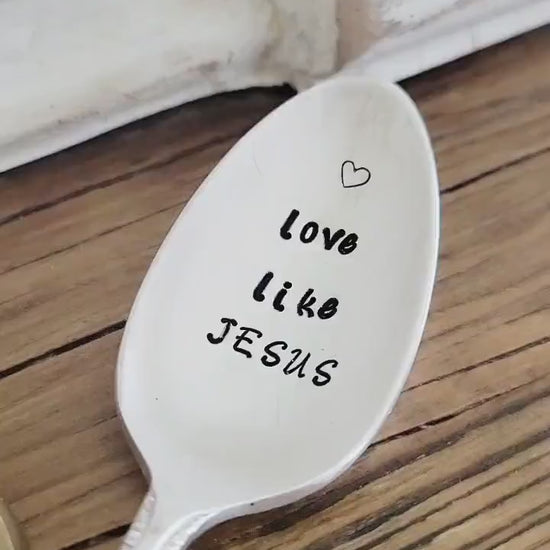 Love Like Jesus Vintage Silver Plated Teaspoon,Faith based gift,teaspoon gift,coffee spoon gift,gift for friend,custom gift,personalized