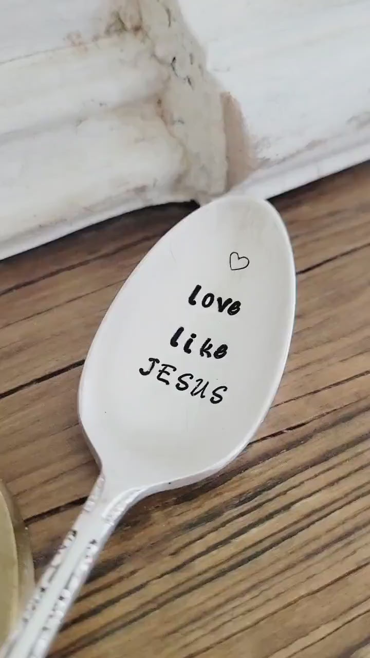 Love Like Jesus Vintage Silver Plated Teaspoon,Faith based gift,teaspoon gift,coffee spoon gift,gift for friend,custom gift,personalized