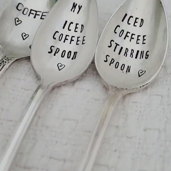 Vintage Iced Coffee Set,3 silver plated spoons,iced coffee,coffee lover,coffee gift