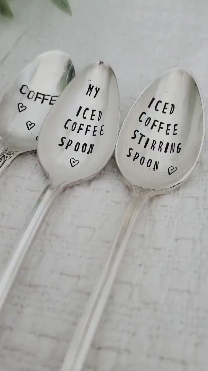 Vintage Iced Coffee Set,3 silver plated spoons,iced coffee,coffee lover,coffee gift