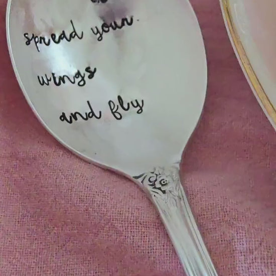 Spread Your Wings And Fly Silver Plated Vintage Spoon,Coffee Spoon,Personalized Gift,Gift for Wife,Gift for Husband, Best Friend