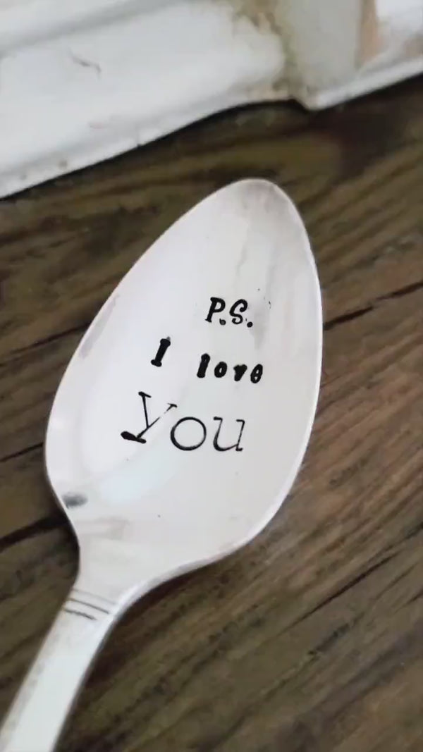 P.S. I Love You Vintage Silver Plated Teaspoon,valentines gift,valentines gift for wife,valentines gift for girlfriend,valentines gift