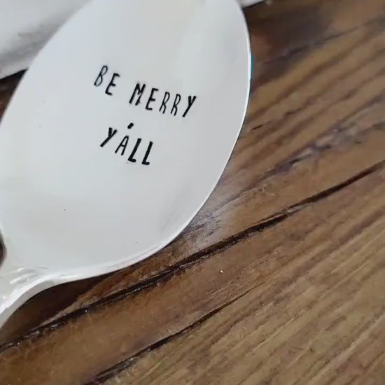 Be Merry Y'all Vintage Silver Plated Soup Spoon,fun Christimas gift,unique Christmas gift,custom Christimas gift,personalized Christimas