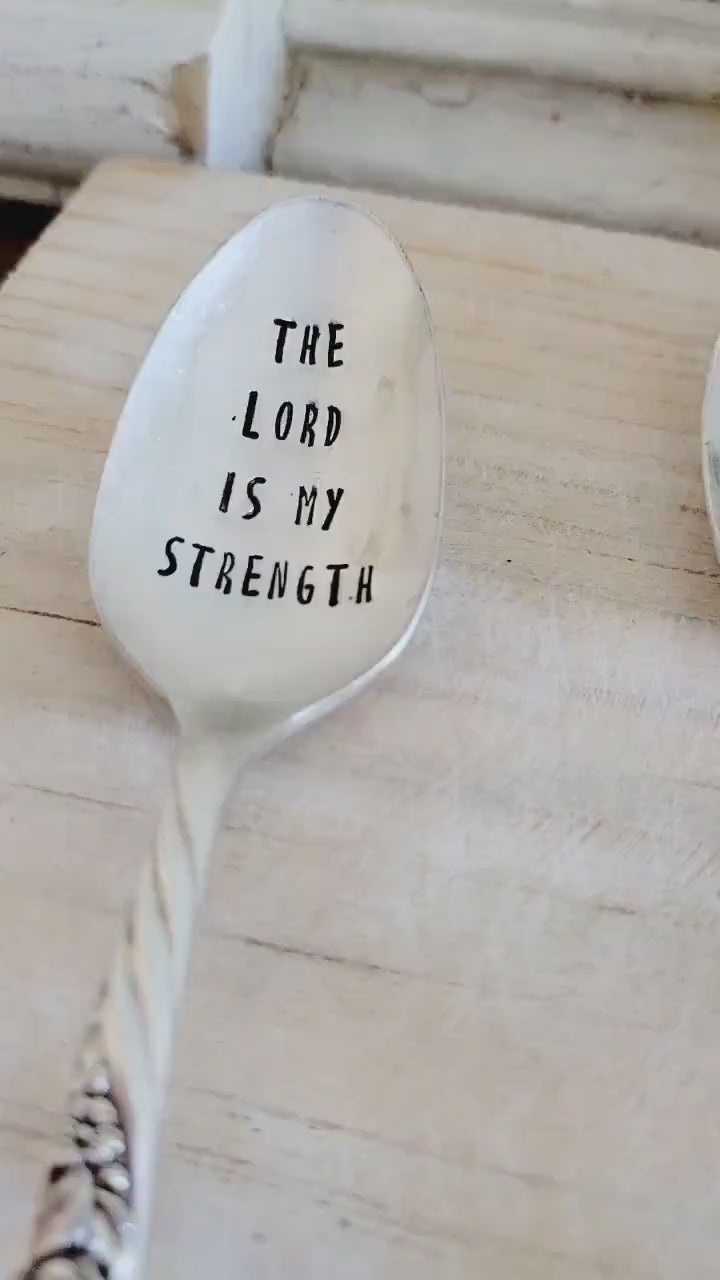 The Lord Is My Strength Vintage Teaspoon,gift for friend, gift of encouragement,faith based gift,gift for mom,gift for daughter,gift for him