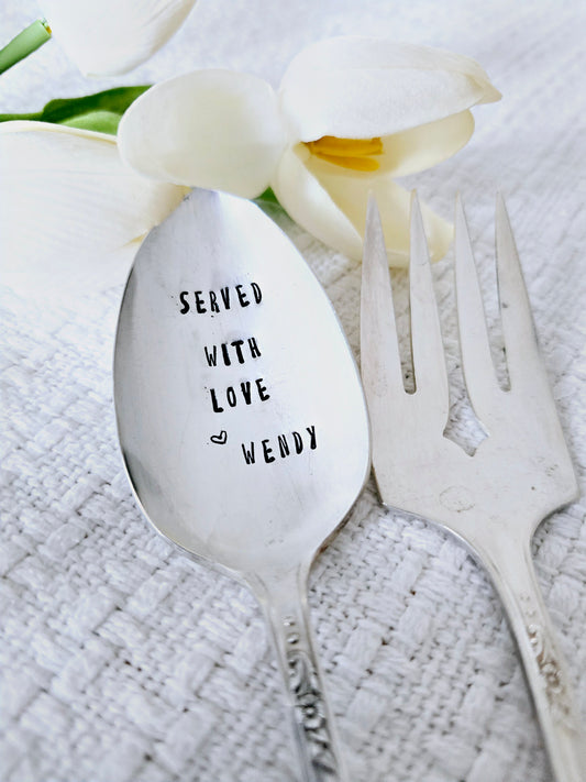 Served With Love set - Vintage Personalized Stamped Set | Wandering Tulips