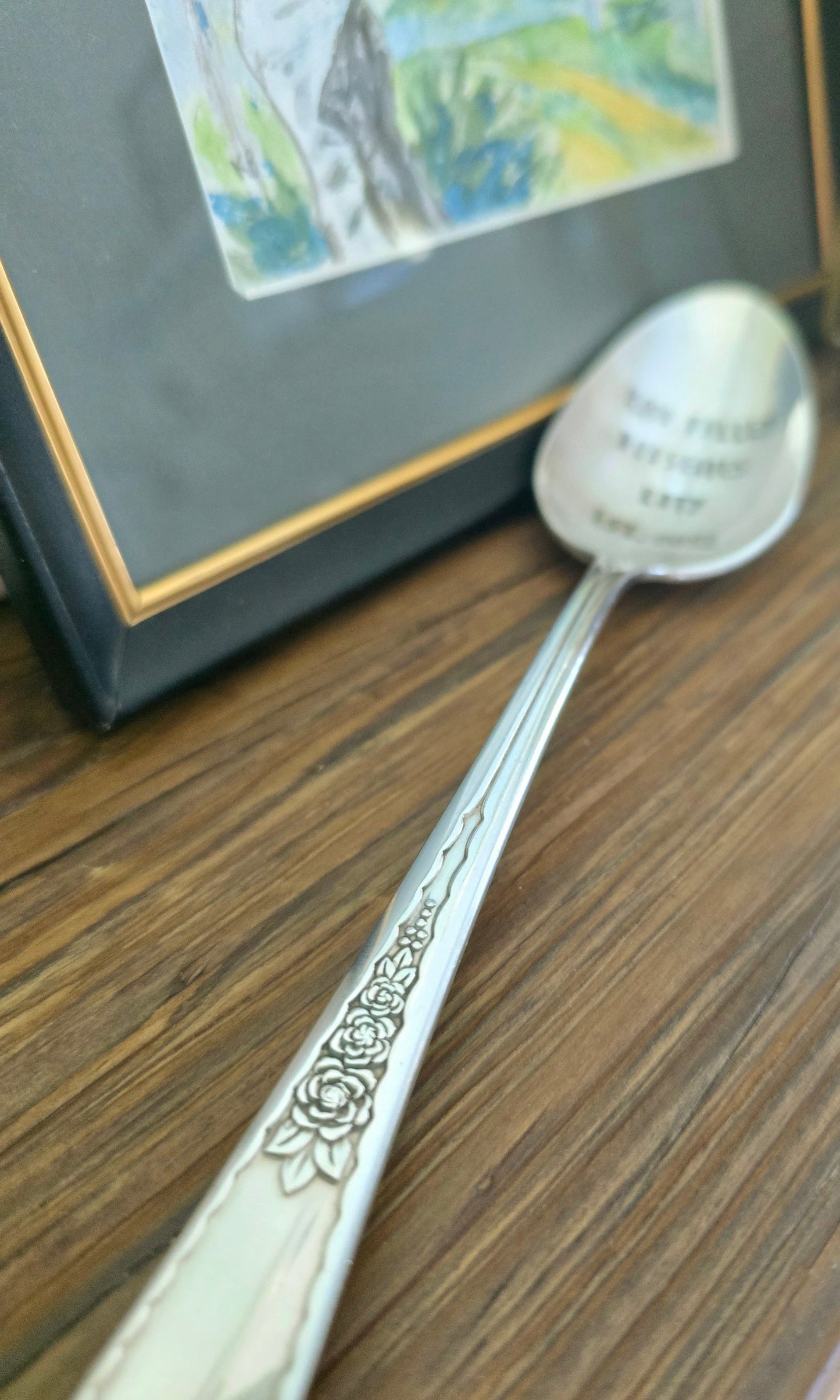 Customized Large Serving Spoon - Vintage Personalized Stamped Spoon | Wandering Tulips