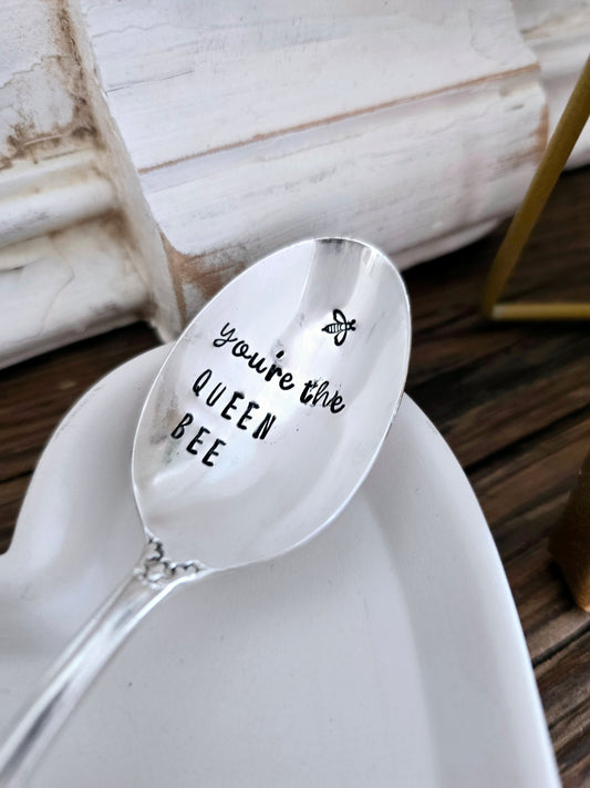 You're The Queen Bee - Vintage Personalized Stamped Spoon | Wandering Tulips